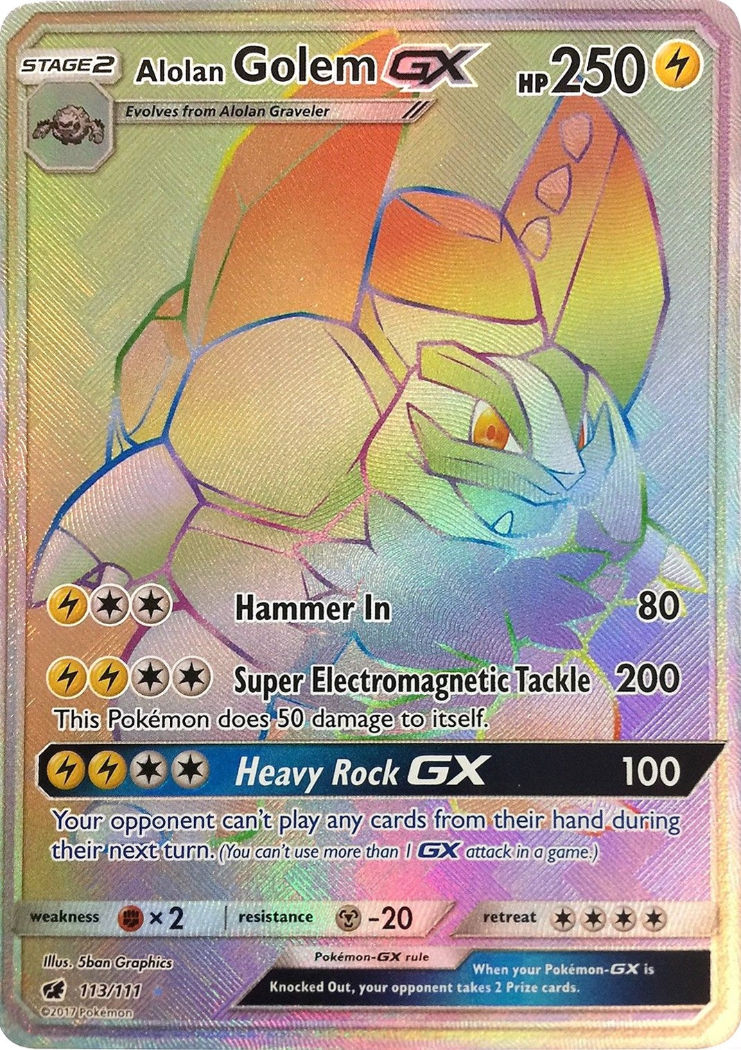 Alolan Golem GX (Secret) (113/111)