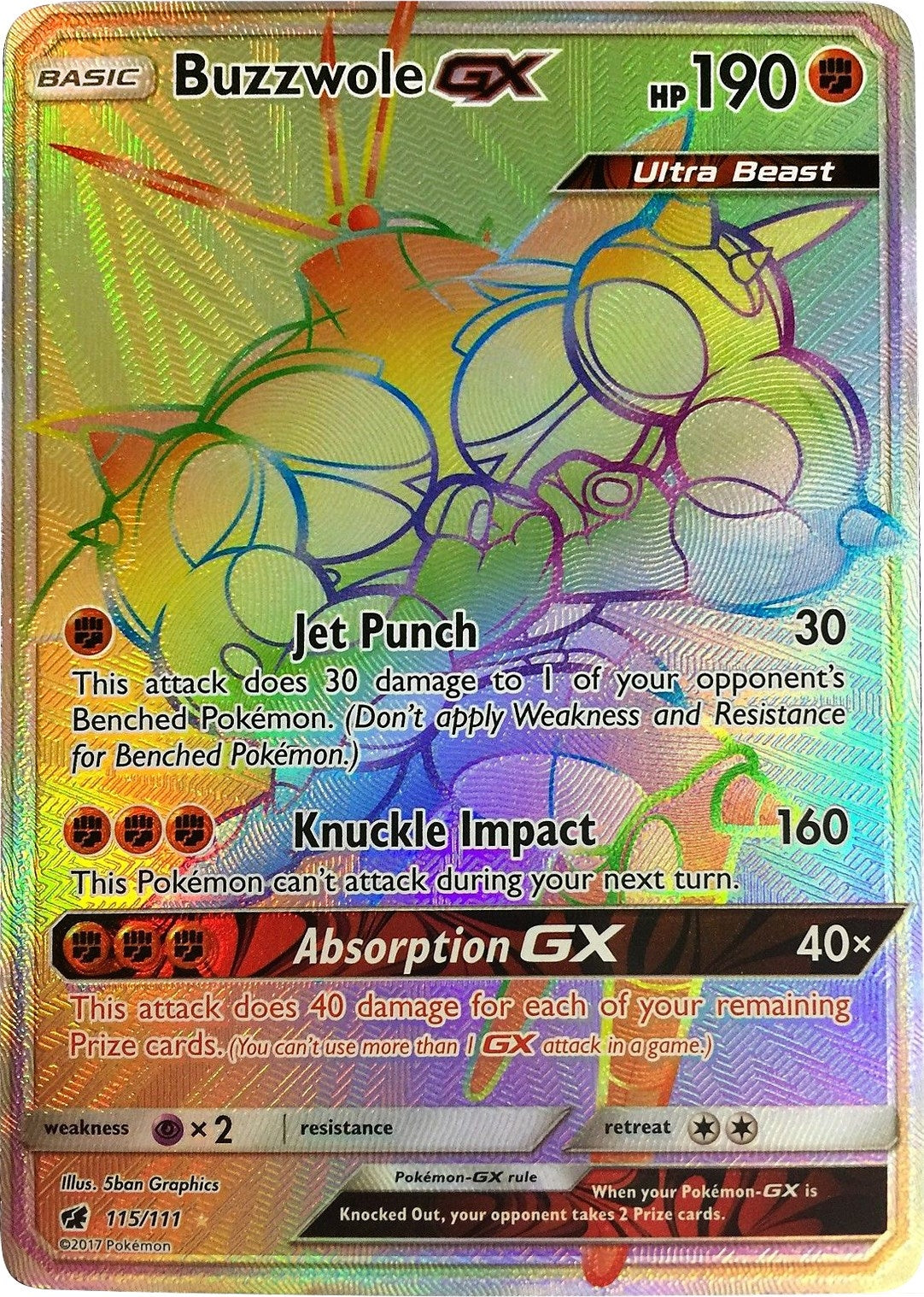 Image for Buzzwole GX (Secret) (115/111) - Pokemon