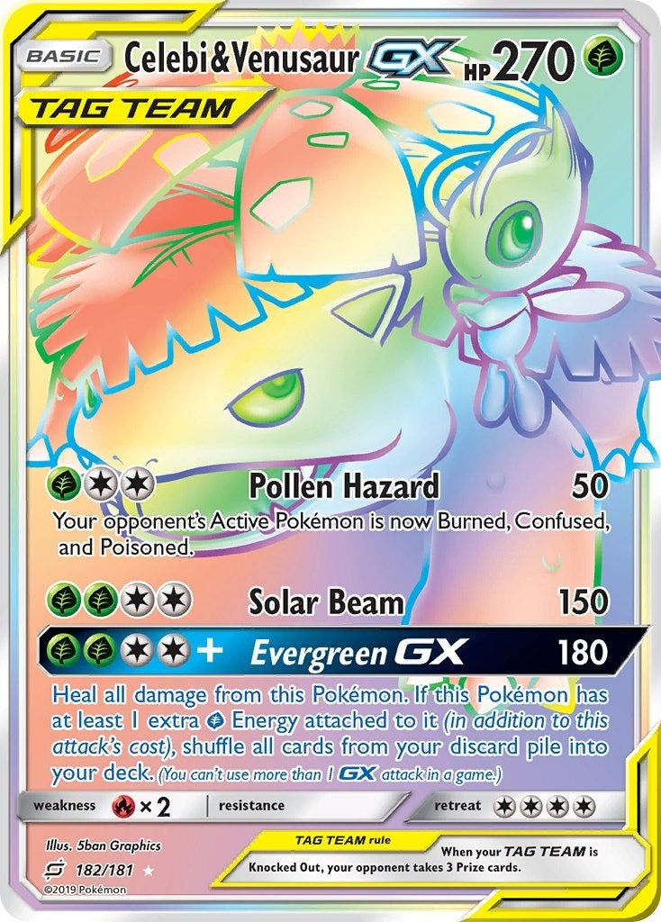 Image for Celebi & Venusaur GX (Secret) (182/181) - Pokemon