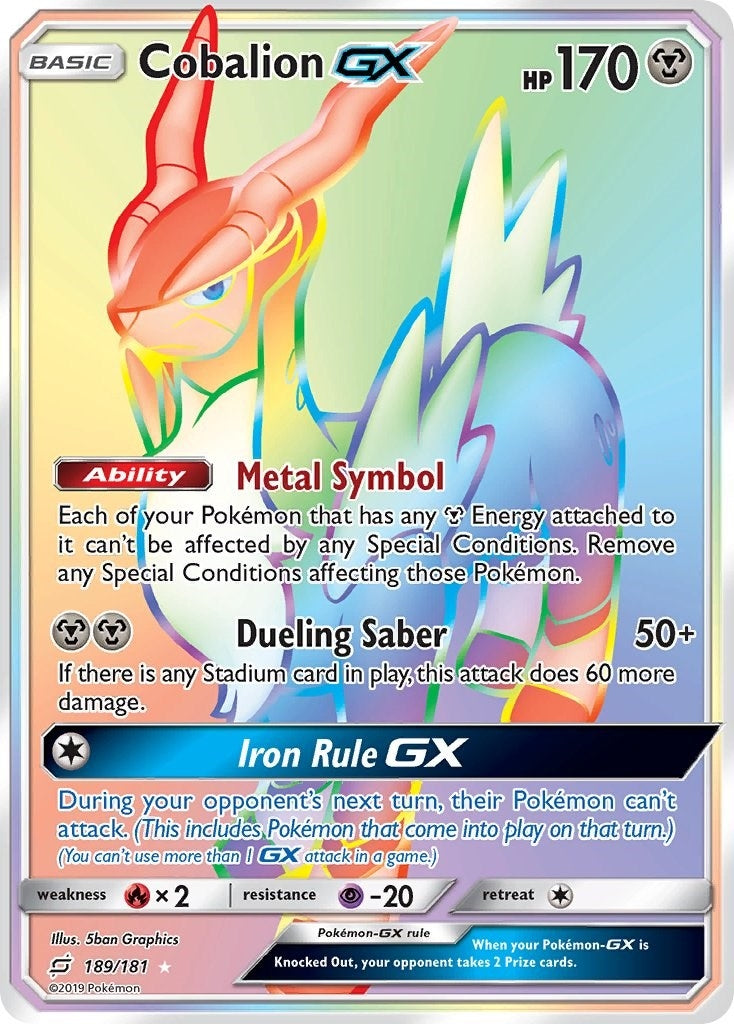 Image for Cobalion GX (Secret) (189/181) - Pokemon
