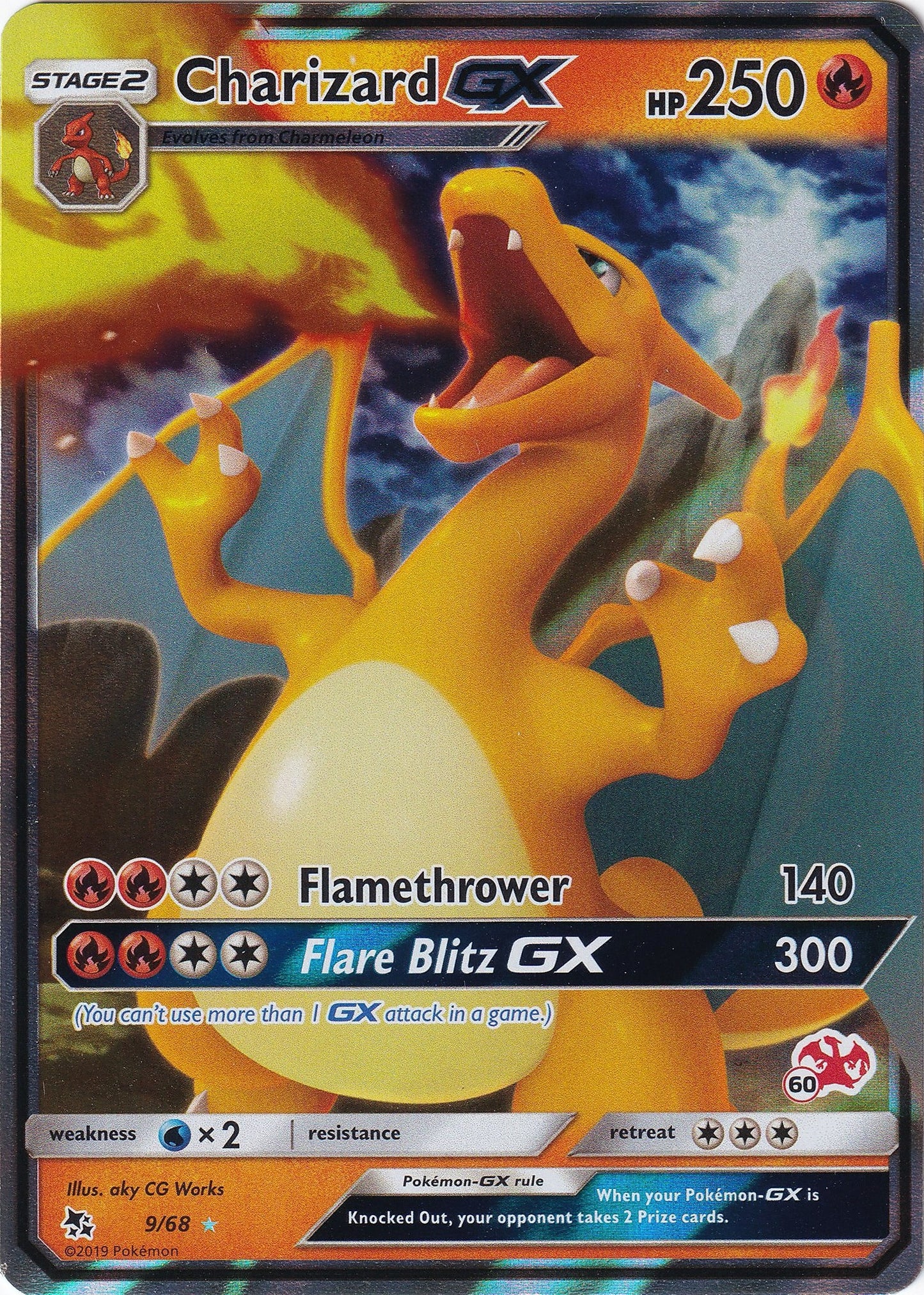 Image for Charizard GX - 9/68 (#60 Charizard Stamped) (009/068) - Pokemon
