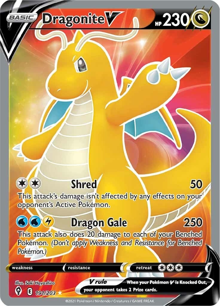 Image for Dragonite V (Full Art) (191/203) - Pokemon