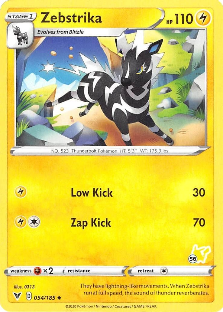Image for Zebstrika - 054/185 (#56 Pikachu Stamped) (054/185) - Pokemon