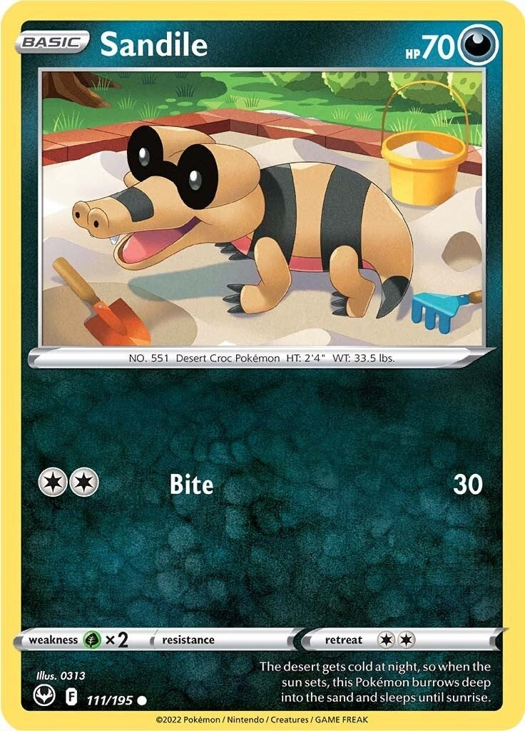 Image for Sandile (111/195) - Pokemon
