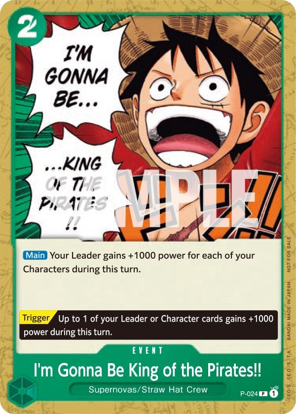 Image for I'm Gonna Be King of the Pirates!! (P-024) - One Piece Card Game