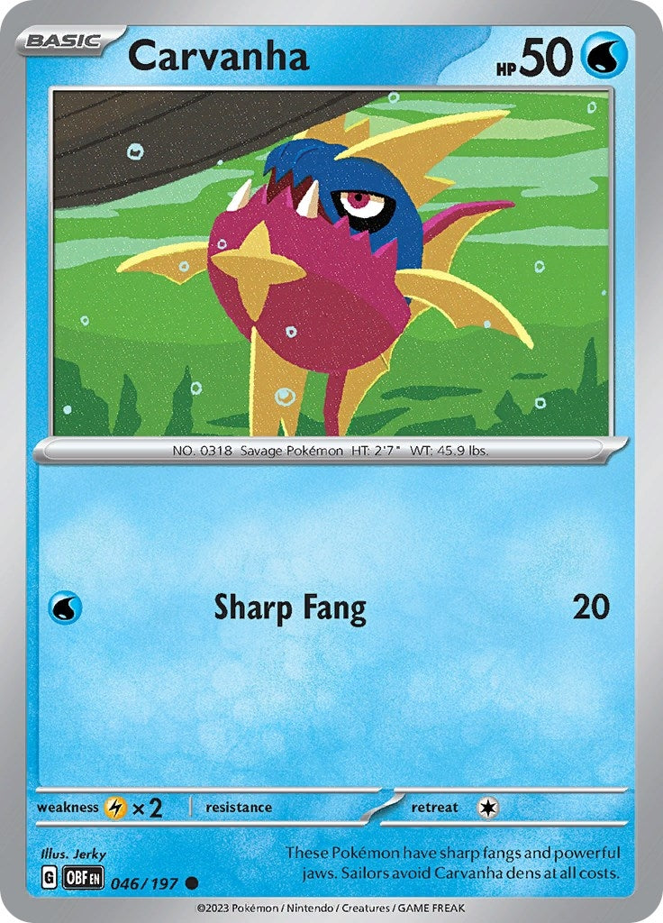 Image for Carvanha (046/197) - Pokemon