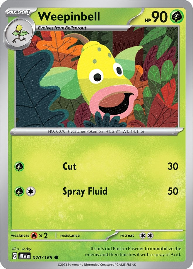 Image for Weepinbell (070/165) - Pokemon