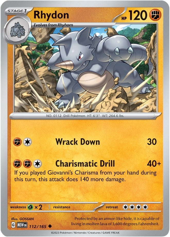 Image for Rhydon (112/165) - Pokemon