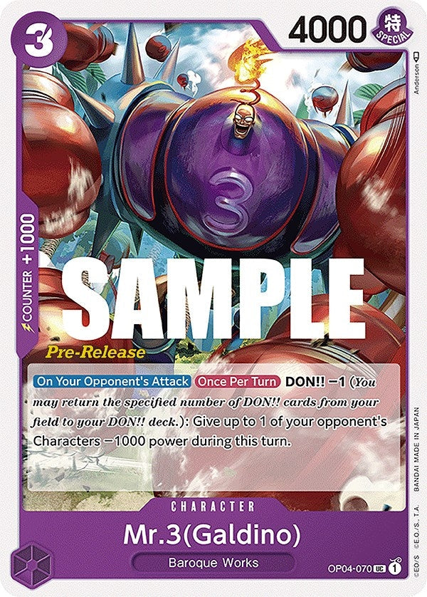 Image for Mr.3 (Galdino) (OP04-070) - One Piece Card Game