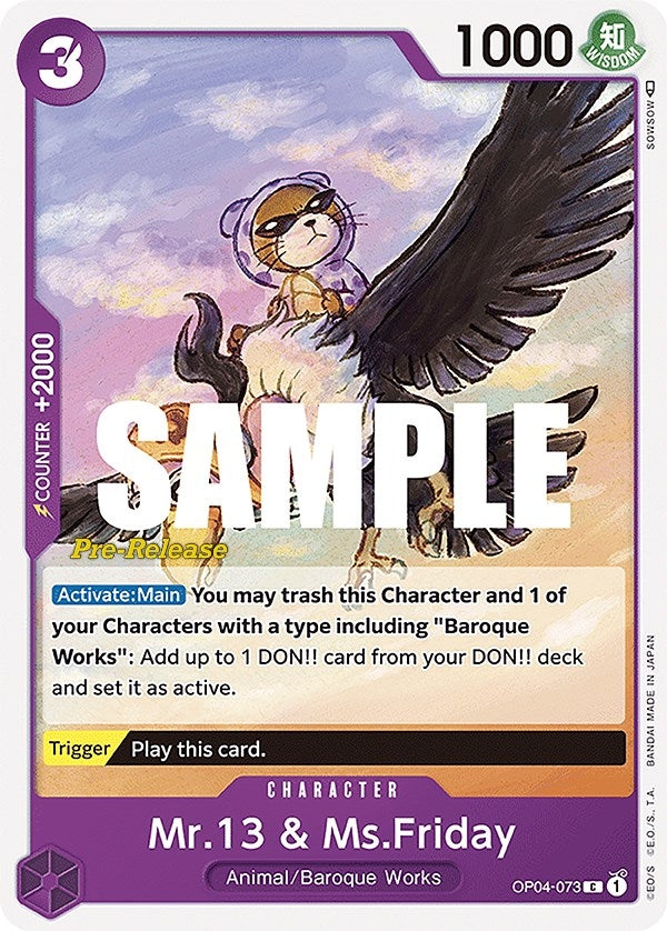 Image for Mr.13 & Ms.Friday (OP04-073) - One Piece Card Game