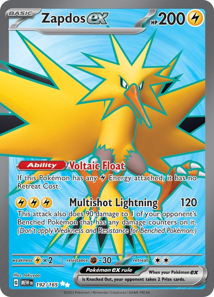 Image for Zapdos ex (192/165) - Pokemon
