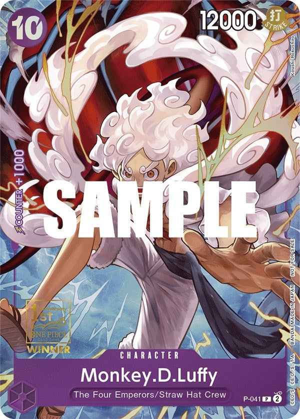 Image for Monkey.D.Luffy (041) (1st Anniversary Tournament) (P-041) - One Piece Card Game