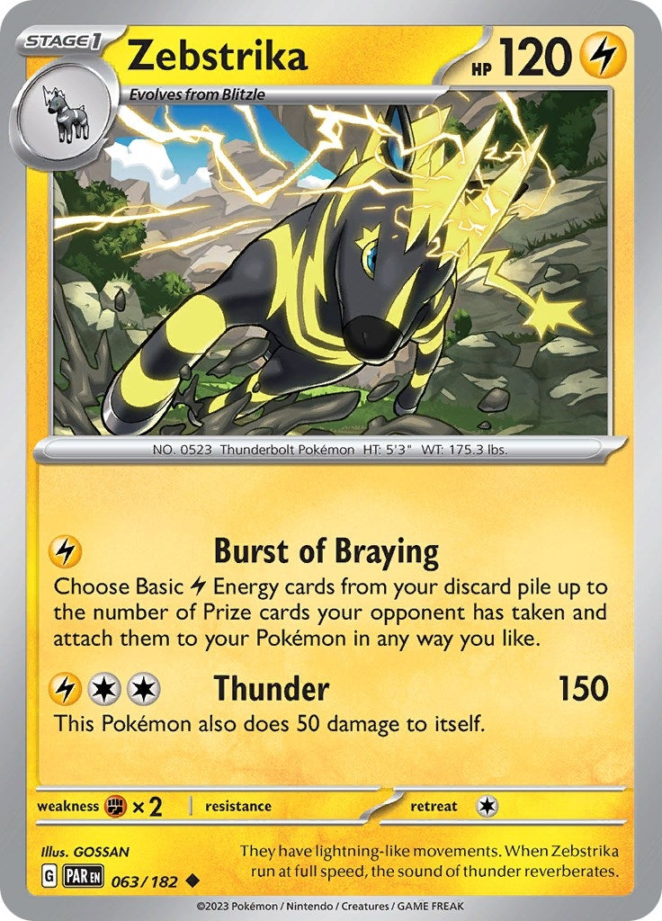Image for Zebstrika (063/182) - Pokemon