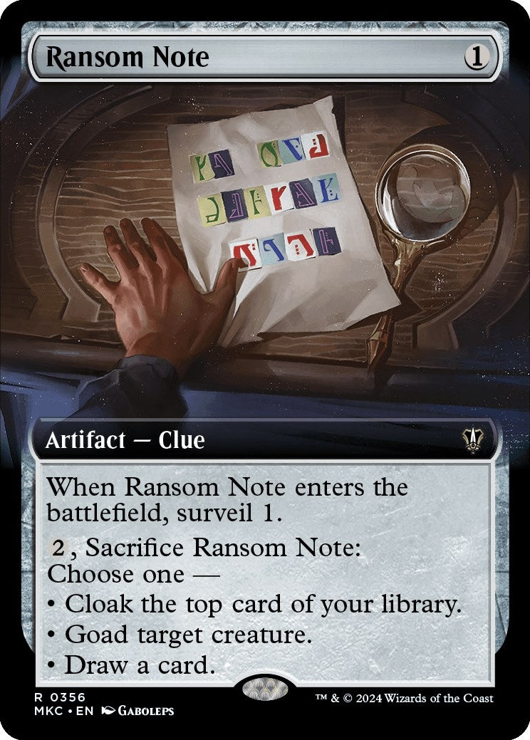 Image for Ransom Note (0356) (Extended Art) (356) - Magic: The Gathering