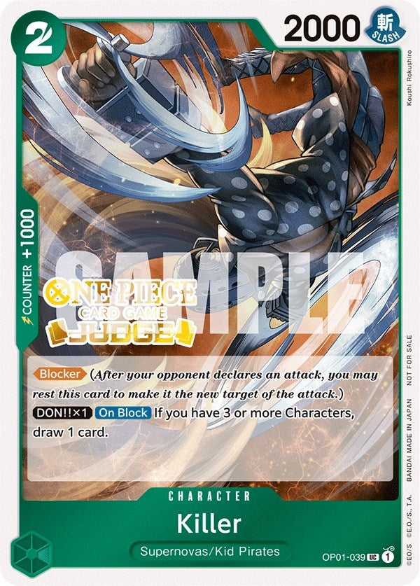 Image for Killer (Judge Pack Vol. 3) (OP01-039) - One Piece Card Game
