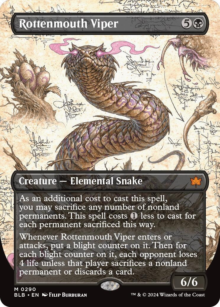 Image for Rottenmouth Viper (Borderless) (290) - Magic: The Gathering