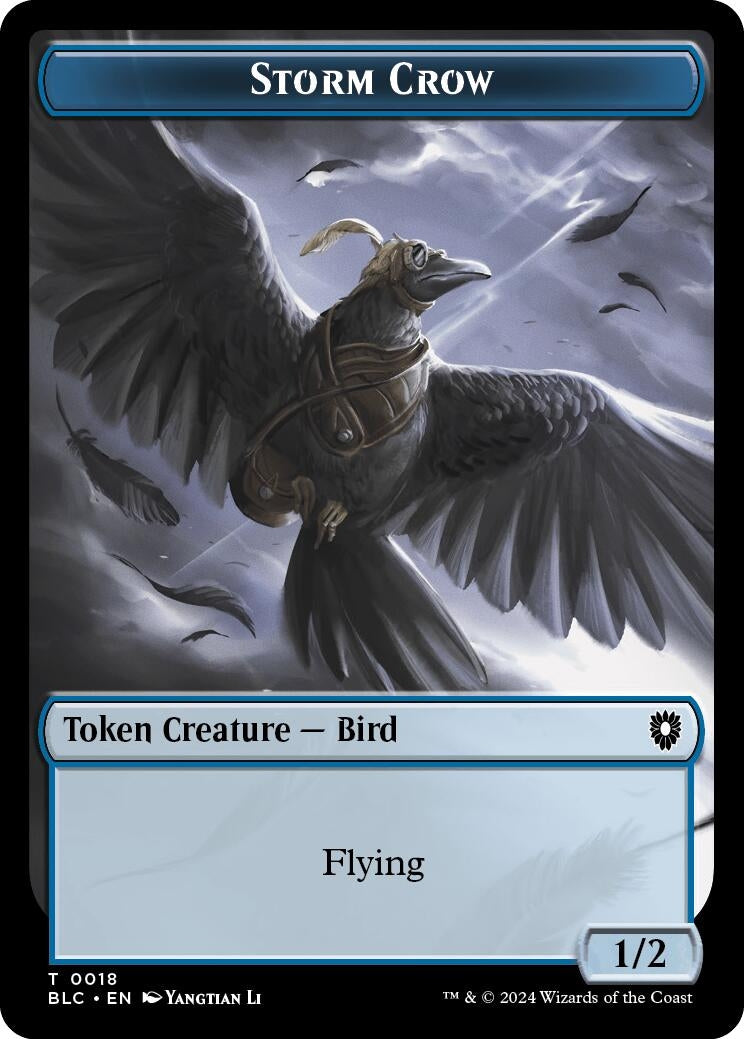 Image for Storm Crow // Bird (003) Double-Sided Token (18 // 3) - Magic: The Gathering