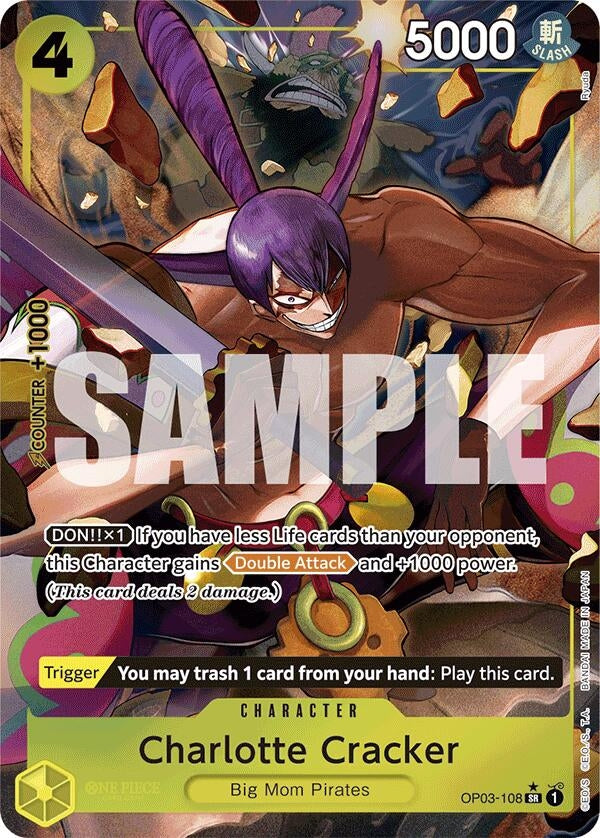 Image for Charlotte Cracker (Alternate Art) (OP03-108) - One Piece Card Game