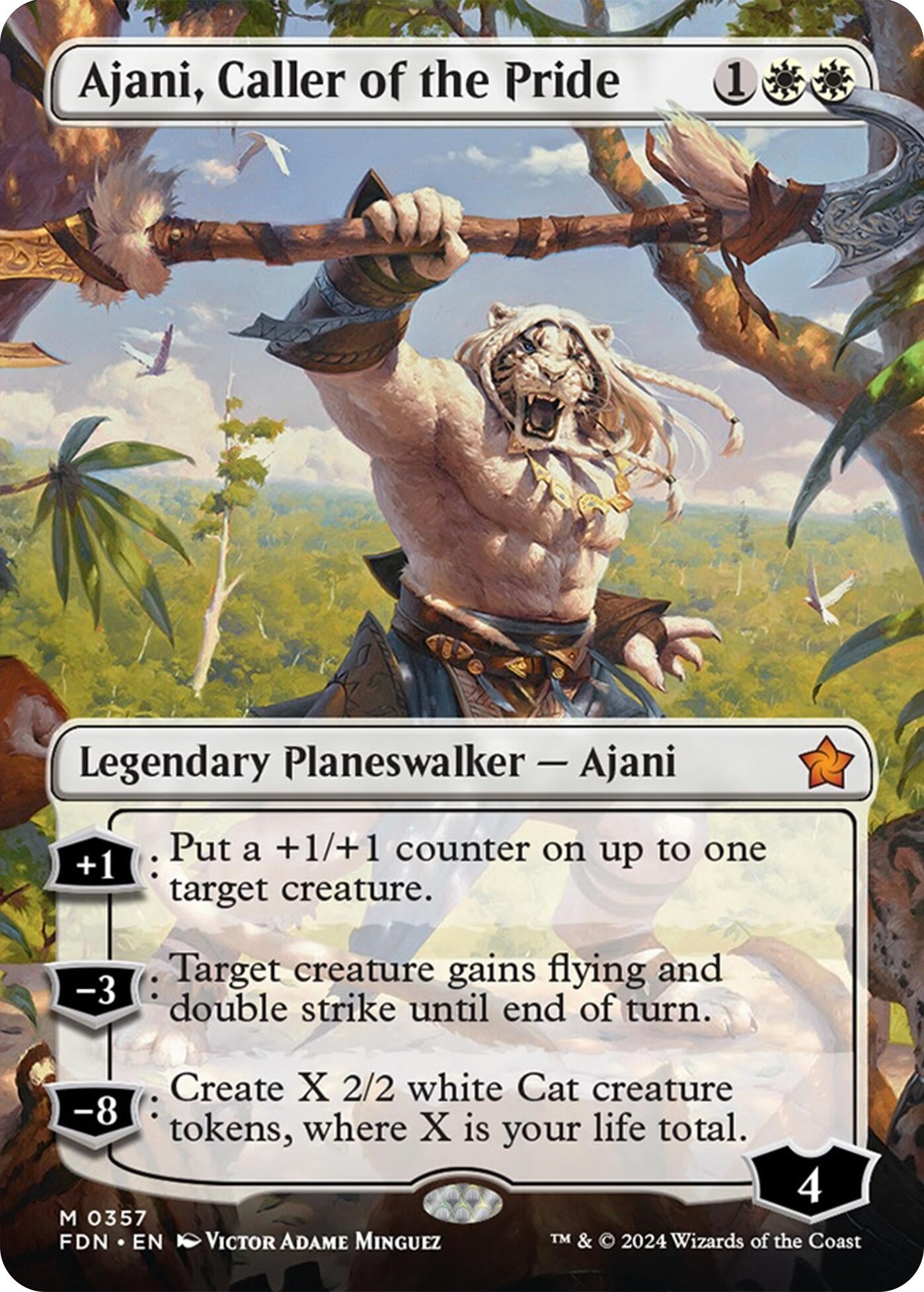 Ajani, Caller of the Pride (Borderless) (357)