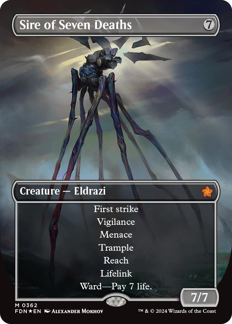 Image for Sire of Seven Deaths (Borderless) (Mana Foil) (362) - Magic: The Gathering