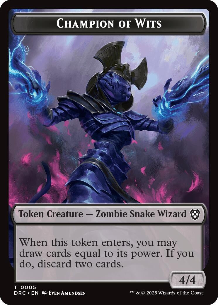 Image for Champion of Wits // Zombie (0003) Double-Sided Token (5 // 3) - Magic: The Gathering