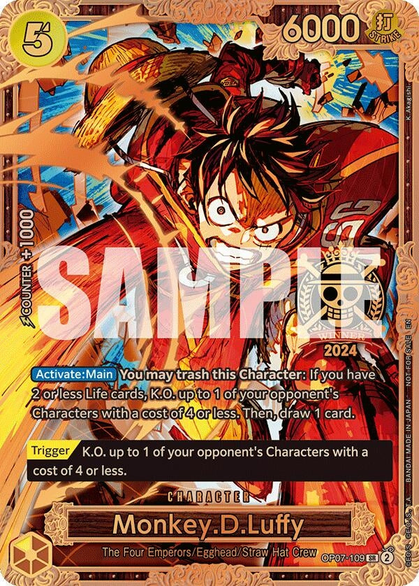 Image for Monkey.D.Luffy (Championship 2024 World Final 3rd Place) (OP07-109) - One Piece Card Game