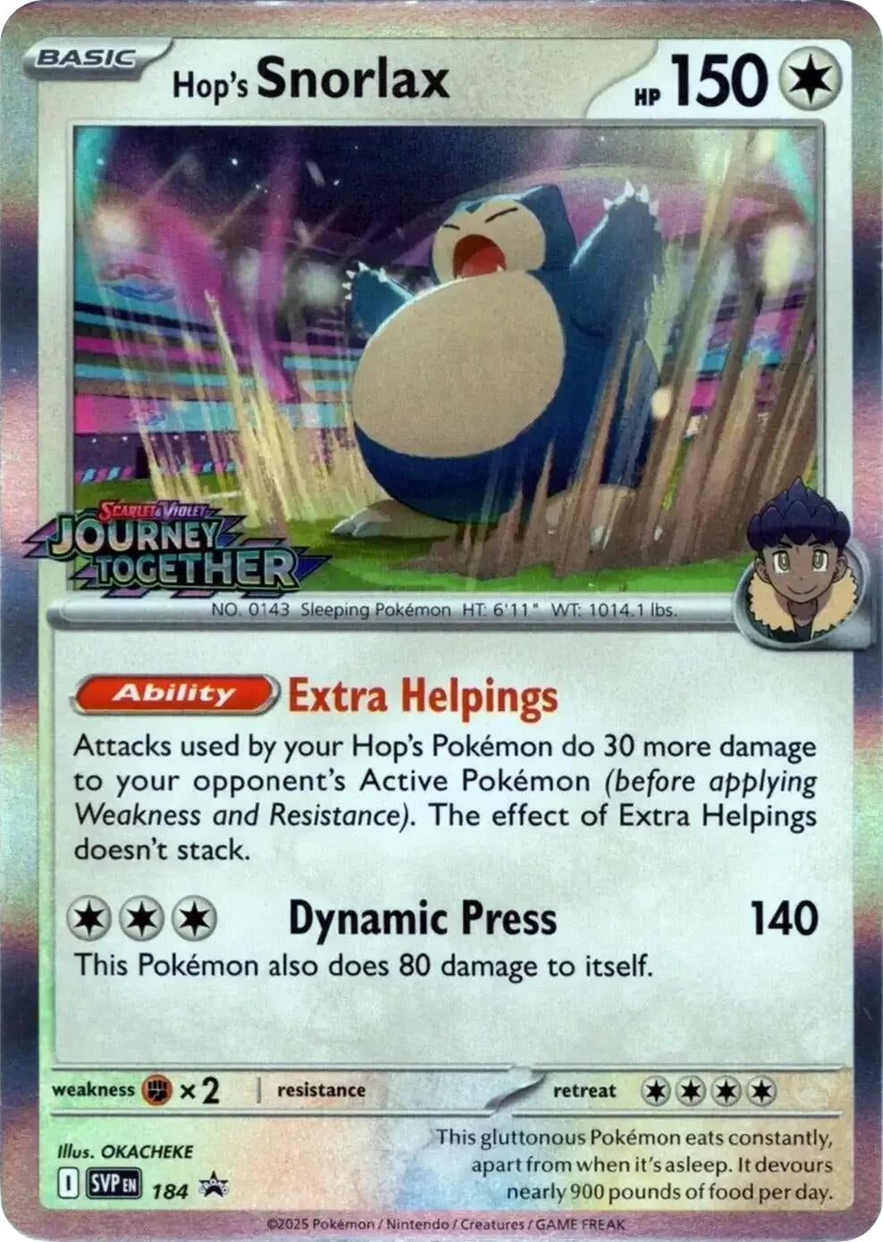 Image for Hop's Snorlax - 184 (Prerelease) (184) - Pokemon