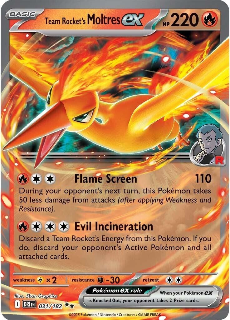 Image for Team Rocket's Moltres ex (031/182) - Pokemon