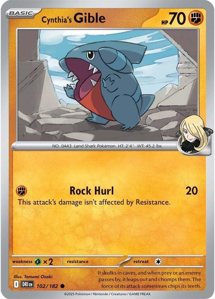 Image for Cynthia's Gible (102/182) - Pokemon