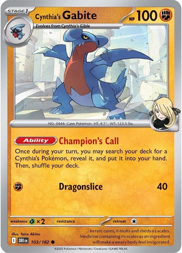 Image for Cynthia's Gabite (103/182) - Pokemon