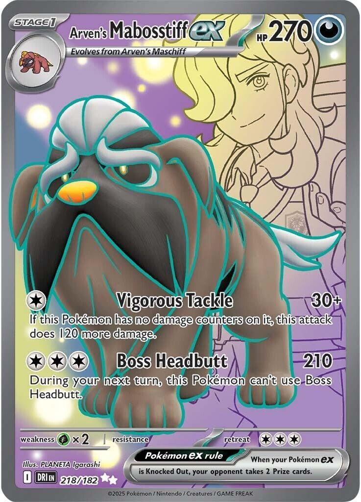 Image for Arven's Mabosstiff ex (218/182) - Pokemon