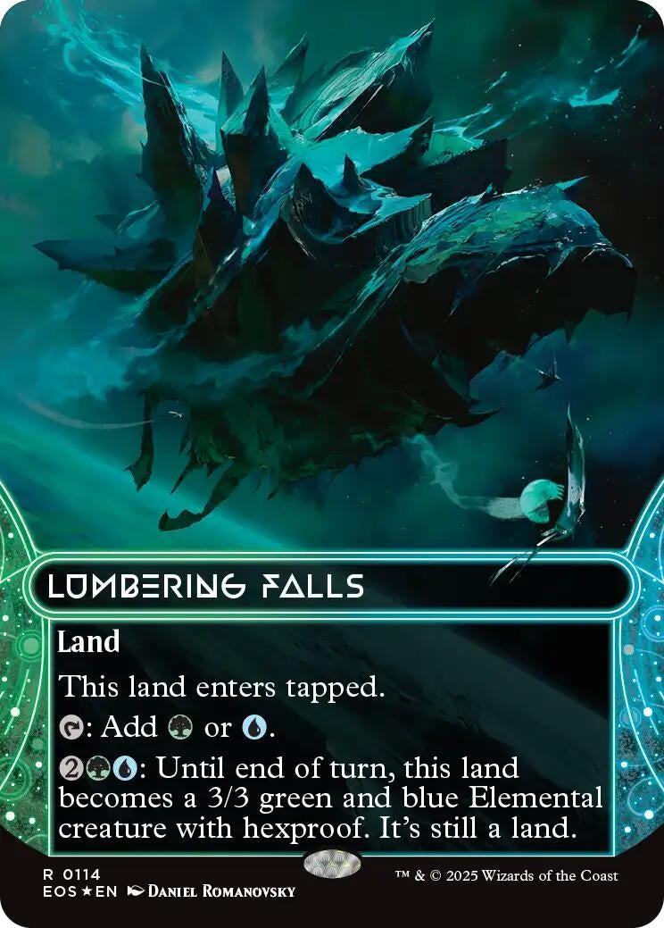 Image for Lumbering Falls (0114) (Borderless) (Galaxy Foil) (114) - Magic: The Gathering
