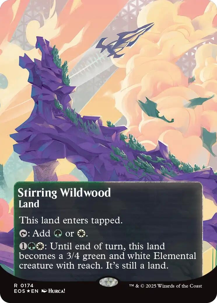 Image for Stirring Wildwood (0174) (Borderless) (Galaxy Foil) (174) - Magic: The Gathering