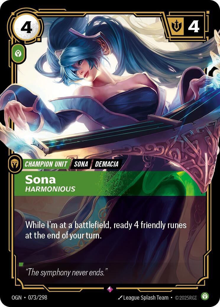 Image for Sona - Harmonious (073/298) - Riftbound: League of Legends Trading Card Game