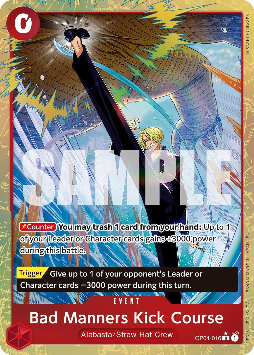 Image for Bad Manners Kick Course (Alternate Art) (OP04-016) - One Piece Card Game