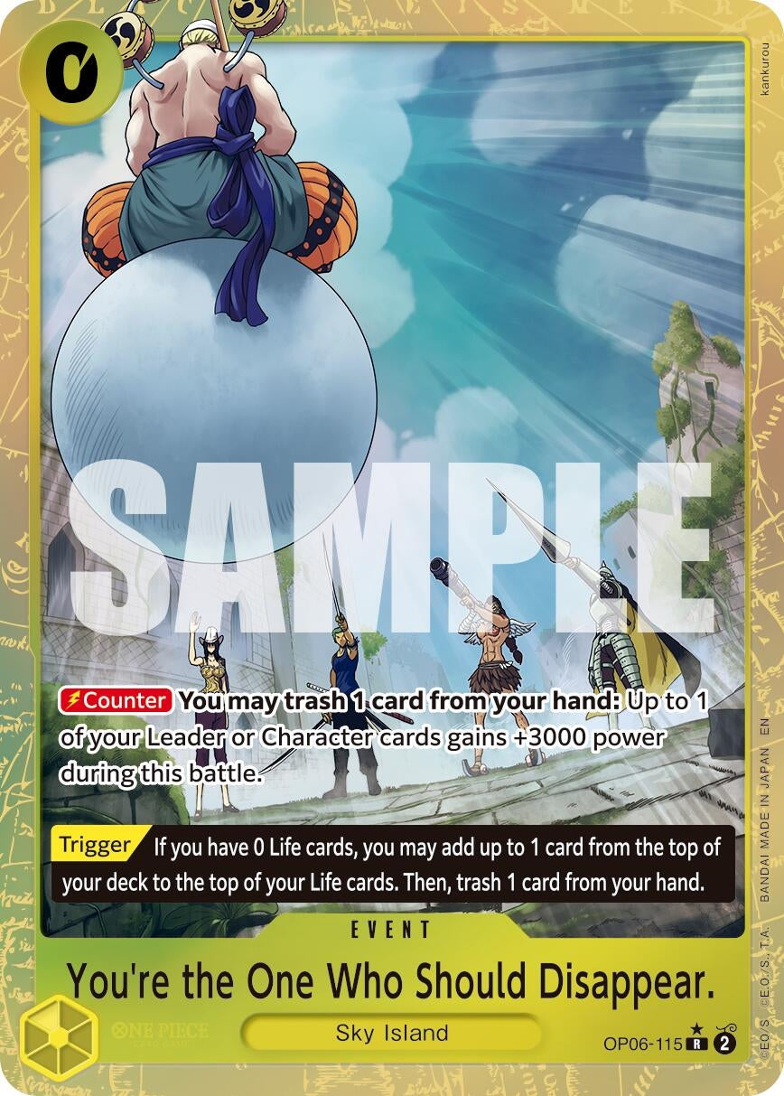 Image for You're the One Who Should Disappear (Alternate Art) (OP06-115) - One Piece Card Game