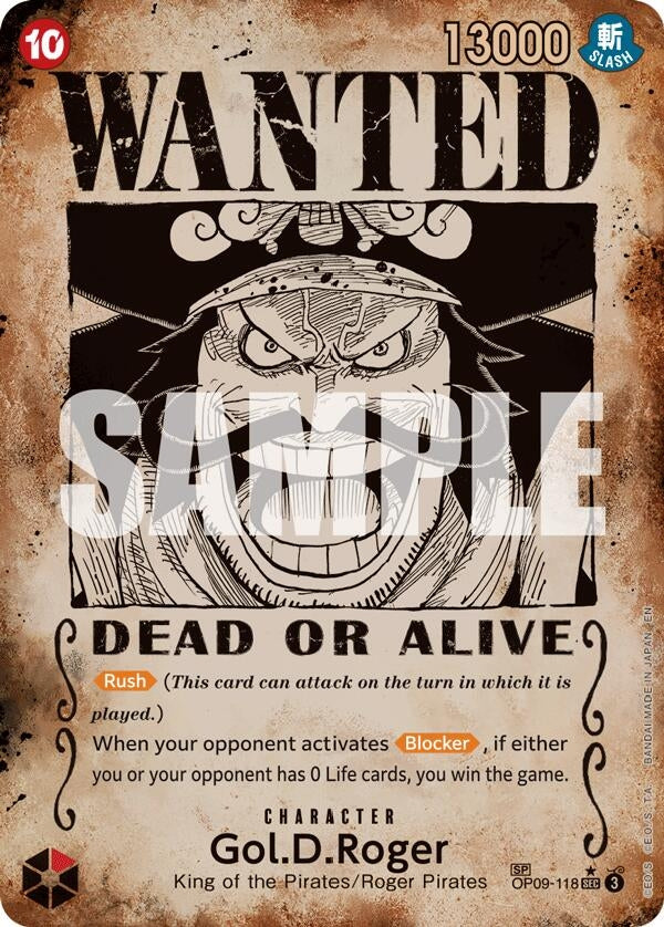 Image for Gol.D.Roger - OP09-118 (SP) (Wanted Poster) (OP09-118) - One Piece Card Game