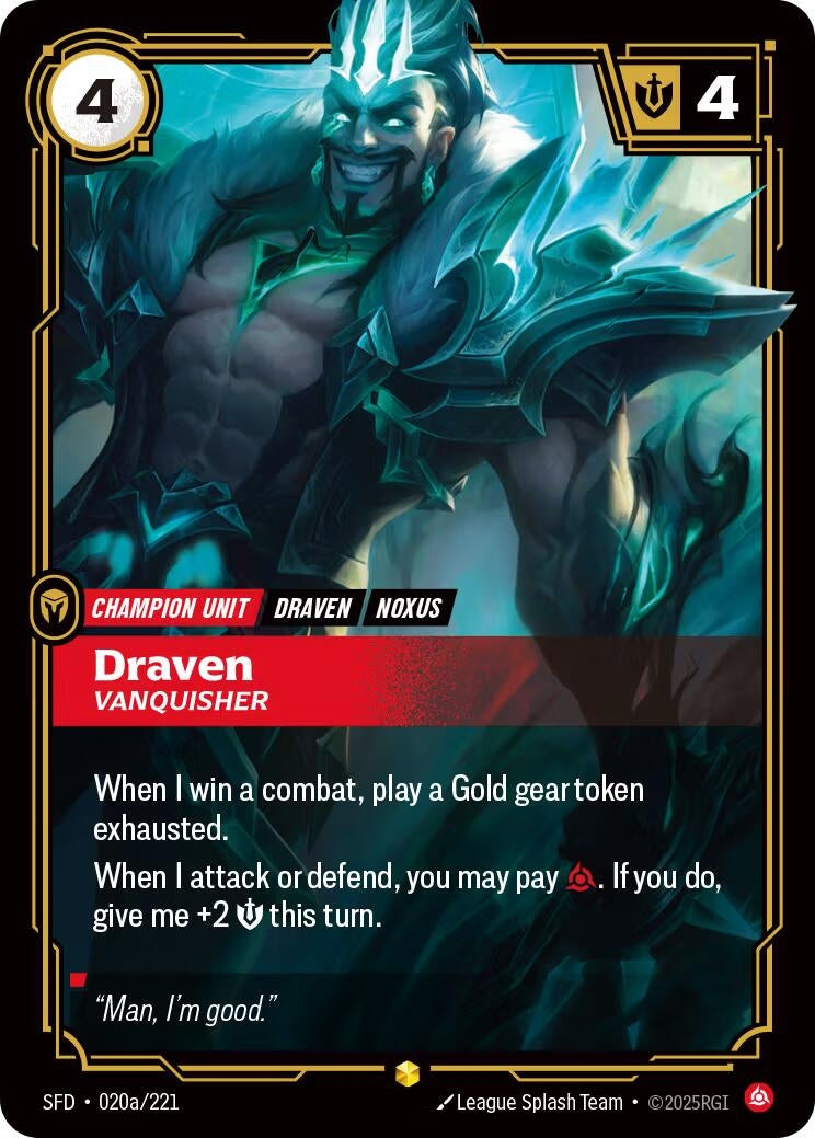 Draven - Vanquisher (Alternate Art) (020a/221)