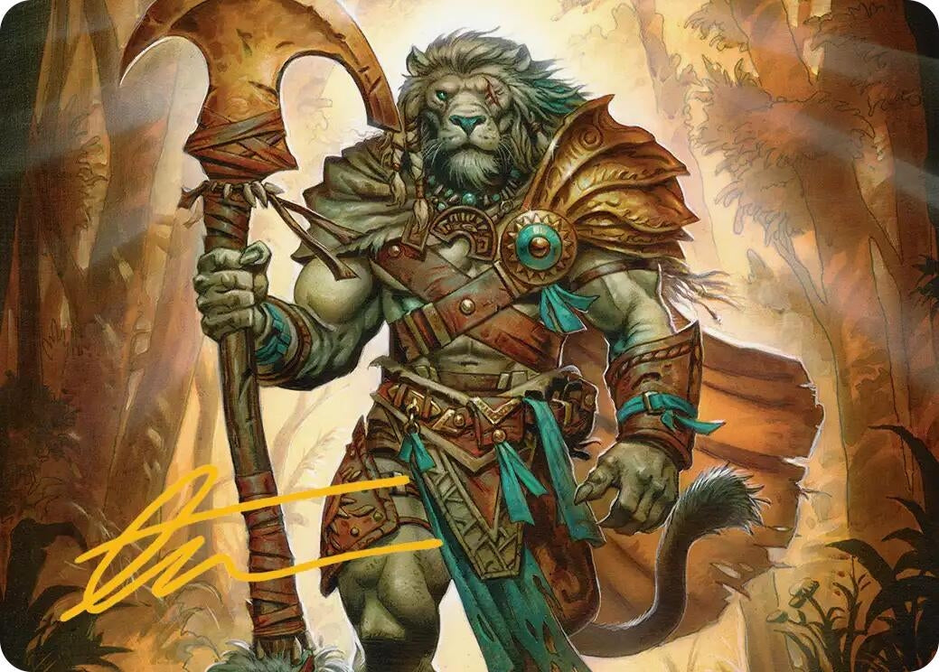 Ajani, Outland Chaperone Art Card (Gold-Stamped Signature) (28)