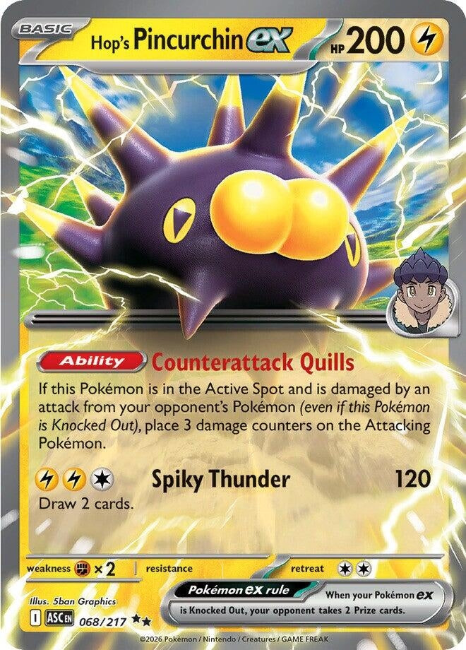 Image for Hop's Pincurchin ex (068/217) - Pokemon