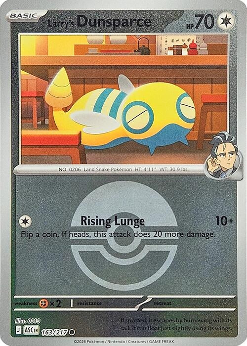 Image for Larry's Dunsparce (Poke Ball) (163/217) - Pokemon
