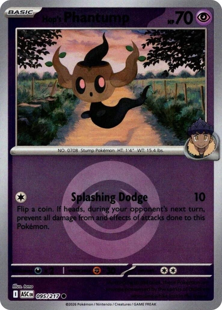 Image for Hop's Phantump (Energy Symbol Pattern) (095/217) - Pokemon