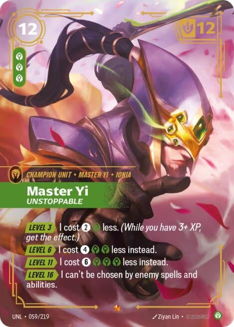Image for Master Yi - Unstoppable (059/219) - Riftbound: League of Legends Trading Card Game