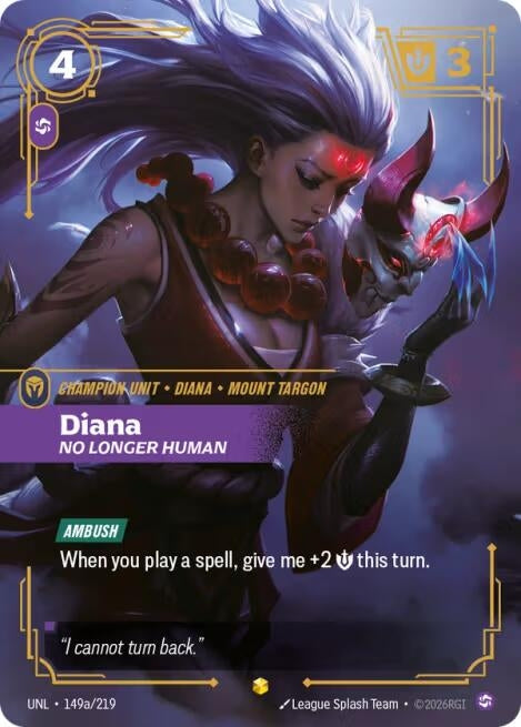 Image for Diana - No Longer Human (Alternate Art) (149a/219) - Riftbound: League of Legends Trading Card Game
