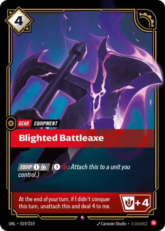 Image for Blighted Battleaxe (019/219) - Riftbound: League of Legends Trading Card Game