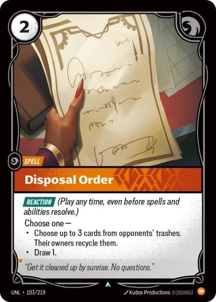 Image for Disposal Order (103/219) - Riftbound: League of Legends Trading Card Game