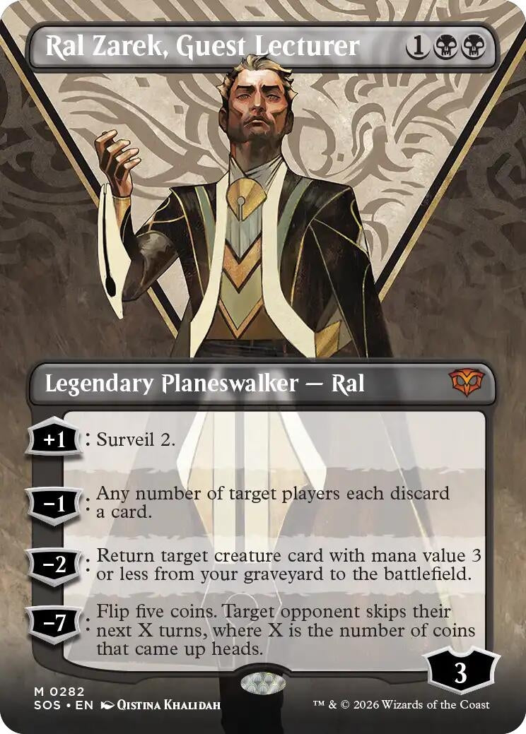 Image for Ral Zarek, Guest Lecturer (Borderless) (282) - Magic: The Gathering