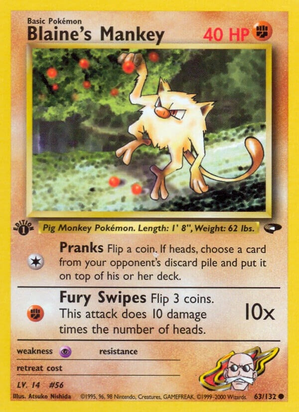 Image for Blaine's Mankey (063/132) - Pokemon