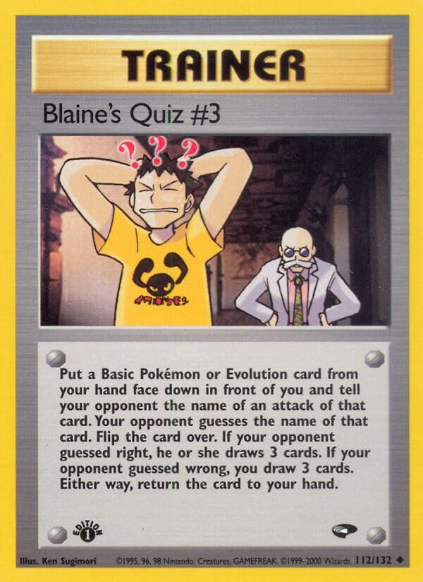 Image for Blaine's Quiz #3 (112/132) - Pokemon