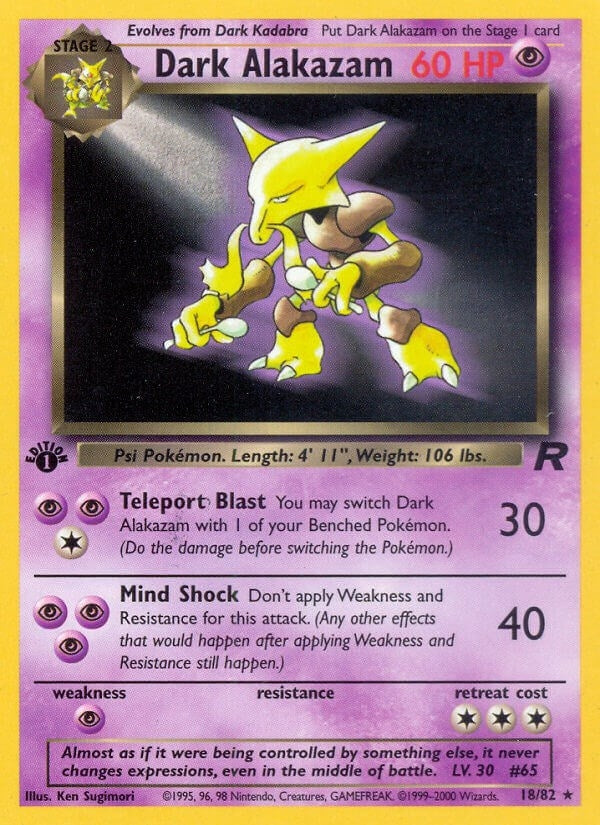 Image for Dark Alakazam (18) (18/82) - Pokemon